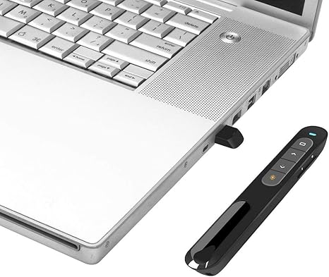 Wireless Presenter, Hyperlink Volume Control Presentation Clicker RF 2.4GHz USB PowerPoint Clicker Presentation Remote Control Pointer Slide Advancer (Black)