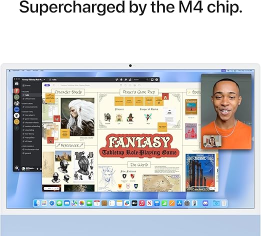 Apple 2024 iMac All-in-One Desktop Computer with M4 chip with 10-core CPU and 10-core GPU: Built for Apple Intelligence, 24-inch Retina Display, 16GB Unified Memory, 256GB SSD Storage; Blue